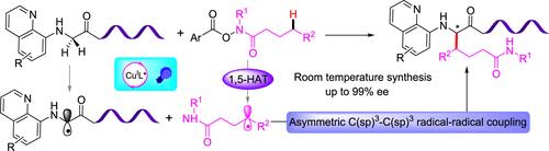 Dual Photoredox and Copper-Catalyzed Asymmetric Remote C(sp3)–H Alkylation of Hydroxamic Acid Derivatives with Glycine Derivatives