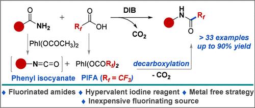 Polyfluoroalkanoic Acids as Fluoroalkylating Reagents: Strategy for Direct Access to Rf-Embedded Amides