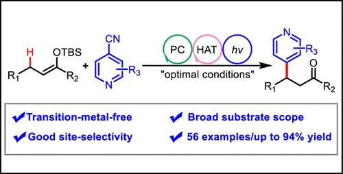 Merging Photoinduced Electron Transfer with Hydrogen Atom Transfer: Formal β-C(sp3)–H Pyridination of Carbonyls