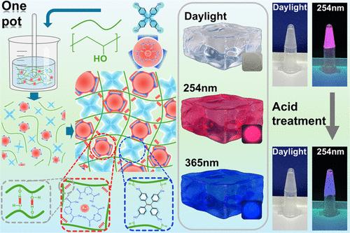 Multicolor Tunable AIE Fluorescent Hydrogels Containing Europium Ionic Complexes via the “One-Pot Method”