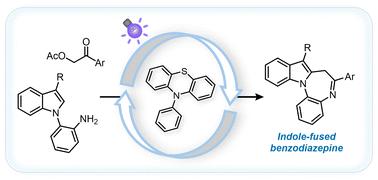 Synthesis of indole-fused benzodiazepine derivatives by photocatalyzed cascade reaction†