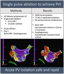 Feasibility and safety of single-pulse ablation in 20 patients with atrial fibrillation