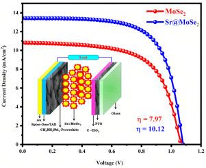Strontium encapsulated molybdenum diselenide as an enhanced electron transport layer for high efficiency perovskite solar cells