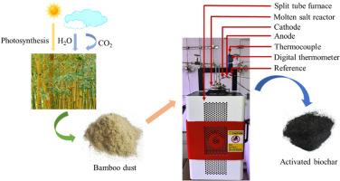 Sustainable avenue for biochar production using bamboo dust through a novel thermo-electrochemical process