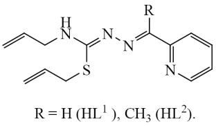 Synthesis, Structure, and Biological Activity of New Coordination Compounds of Selected 3d-Metals with 4,S-Diallylisothiosemicarbazones of 2-Formyl- and 2-Acetylpyridine