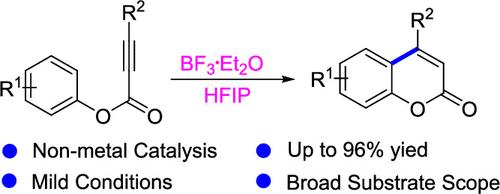 HFIP/BF3·Et2O Synergistic Catalysis Enables Intramolecular Alkyne Cyclization to Coumarins