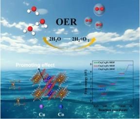 Electronic modulation of cobalt active sites via copper doping in ferrocene-based metal-organic frameworks for enhanced oxygen evolution reaction
