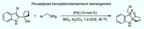 Palladium-Catalyzed Benzylation/Semipinacol Rearrangement for the Construction of 3-Quaternary Carbon 2-Spiroindoline