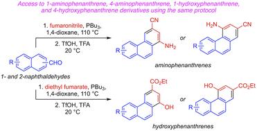 A rapid, metal-free synthesis of amino- and hydroxyphenanthrenes with tunable photophysical properties