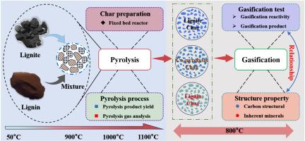 Physicochemical properties and carbon dioxide gasification reactivity analysis of lignin and lignite co-pyrolysis char