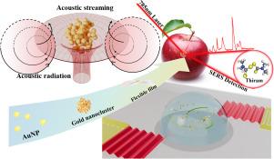 Flexible SERS substrate based on active nanoparticle enrichment for ultra-trace in situ detection