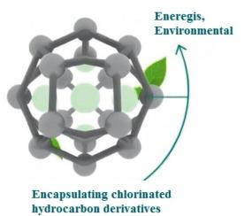 Protection of chlorinated hydrocarbon as host-guest complex inside C60 fullerene