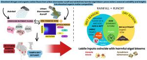 Dissolved nitrogen and organic carbon fluxes from urban stormwater runoff and rainfall into harmful algal bloom-prone waters: seasonal variability and insights into dissolved organic matter composition