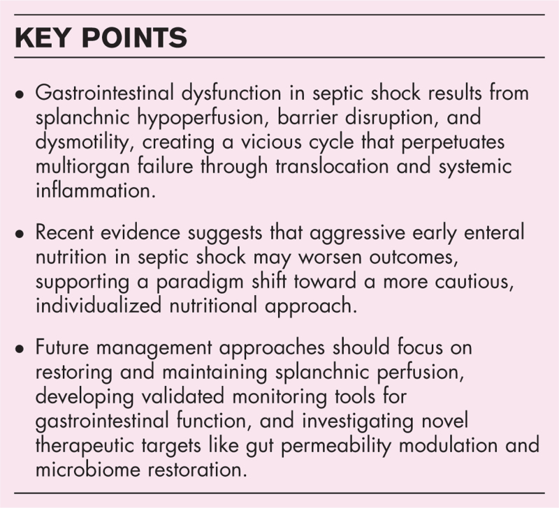 Gastrointestinal function and nutritional interventions in septic shock.
