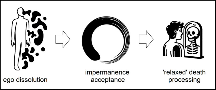 Embracing change: impermanence acceptance mediates differences in death processing between long-term ayahuasca users and non-users.