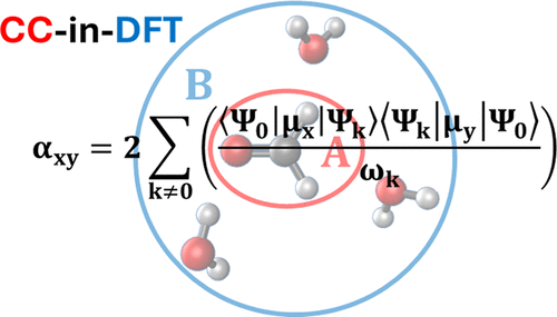 Coupled-Cluster in Density Functional Theory Embedding Applied to Static Polarizabilities in Aqueous Environments