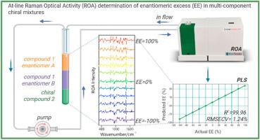 At-line determination of the enantiomeric excess in multi-component chiral samples using Raman optical activity (ROA)