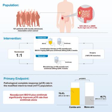 Neoadjuvant treatment of IBI310 plus sintilimab in locally advanced MSI-H/dMMR colon cancer: A randomized phase 1b study