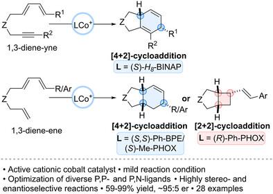 Ligand Effects in Regio- and Enantioselective Cobalt-Catalyzed Intramolecular [4+2]- and [2+2]-Cycloaddition Reactions of Unactivated 1,3-Diene-8-ynes and 1,3-Diene-8-enes.
