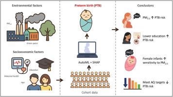 Using explainable machine learning to better understand the environmental and socioeconomic contributions to preterm birth