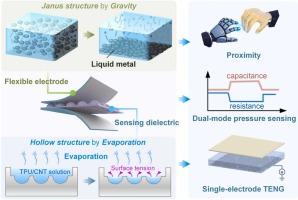 Evaporation meets gravity: Natural-force-driven fabrication of multifunctional flexible sensors for pressure, proximity, and material recognition