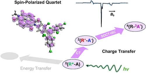 Charge-Transfer States Enable Spin-Selective Formation of Quartet State Qudits in Luminescent Radical-Chromophore Dyads