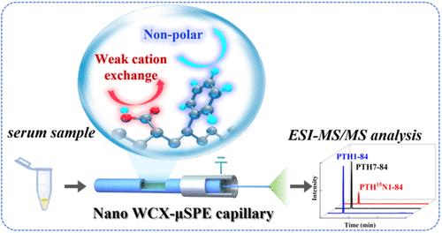 Antibody-Free Inline Dual-Retention Nano-WCX-μSPE-MS/MS for Quantification of Intact Parathyroid Hormone and Antagonistic Fragments in Clinical Serum