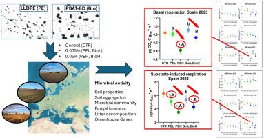 Conventional and biodegradable agricultural microplastics: effects on soil properties and microbial functions across a European pedoclimatic gradient