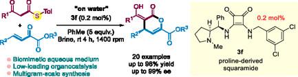 Enantioselective Synthesis of 3,4‐Dihydropyranones via Low‐Loading Squaramide Catalysis “on Water”