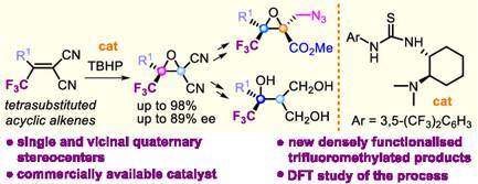 Installation of Trifluoromethylated Quaternary Carbon Stereocenters via Asymmetric Epoxidation of Tetrasubstituted Alkenes