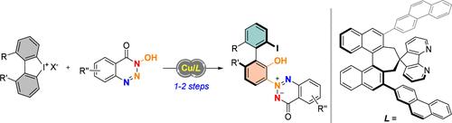 Enantioselective Ring-Opening of Cyclic Diaryliodoniums with 3-Hydroxy Benzo[d][1,2,3]triazin-4(3H)-ones: A 1,2-Difunctionalization Strategy