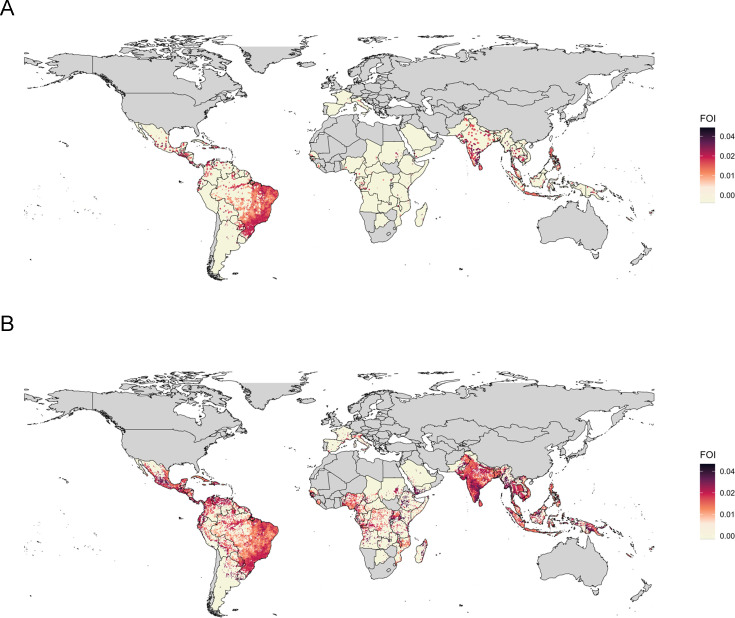 Global, regional and national burden of chikungunya: force of infection mapping and spatial modelling study.