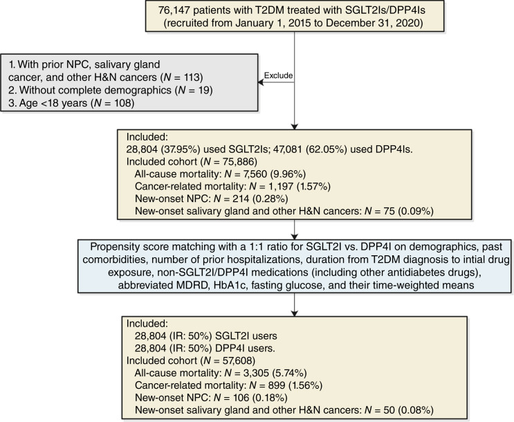 Nasopharyngeal Carcinoma and Head and Neck Cancer in Type 2 Diabetes after SGLT2I, DPP4I, and GLP1a Use.