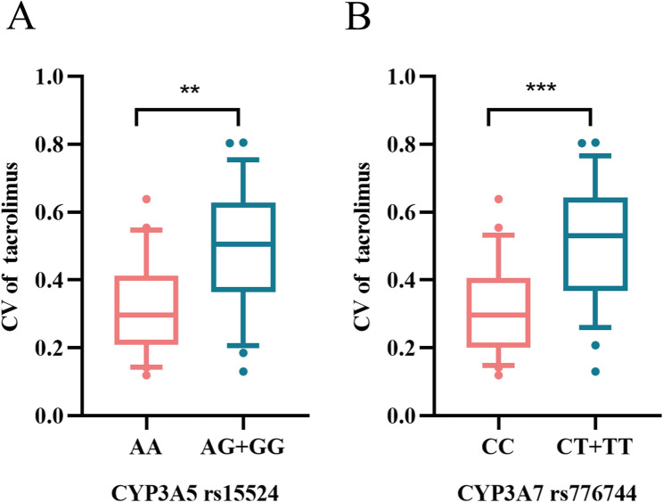 Association of CYP3A5 rs15524 and CYP3A7 rs776744 polymorphisms on tac IPV and clinical outcomes in early post-heart transplantation.