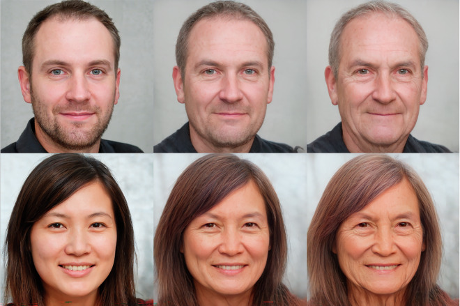 A generated image repository of aging faces.