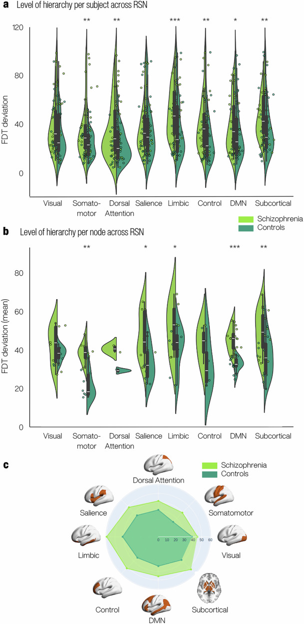 Reconfiguration of functional brain hierarchy in schizophrenia.