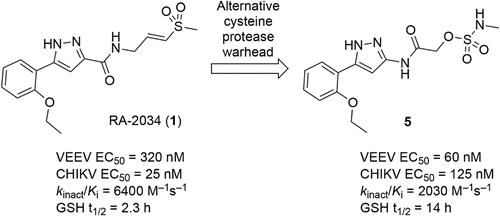 N-Alkyl Sulfamates as a New Class of nsP2 Cysteine Protease Inhibitors with Broad-Spectrum Antialphaviral Activity