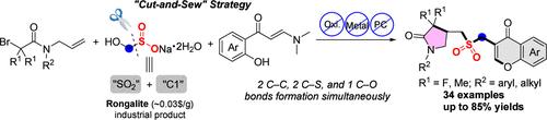 A Cut-and-Sew Strategy with Rongalite: Sulfonylmethylation Relay of Two Distinct Alkenes to Access Lactam–Chromone Hybrid Alkyl–Alkyl Sulfones