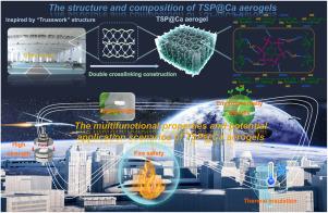 Truss-inspired ultra-high strength, fire-safe, and thermal insulating double-crosslinked wood aerogels