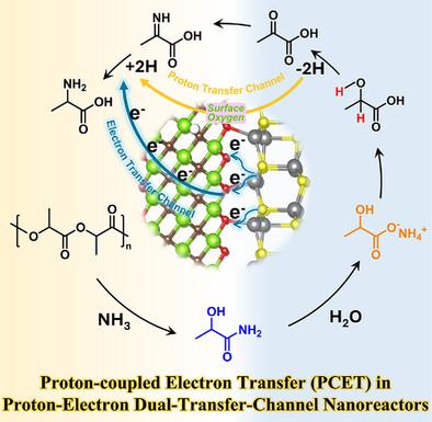 Proton-Electron Dual-Transfer-Channel Nanoreactors for Proton-Coupled Electron Transfer (PCET) in Photocatalytic Polyester Dehydrogenation-Reductive Amination