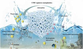Efficient removal of polystyrene nanoplastics from complex water system through multiple driving forces with MOF-based composite