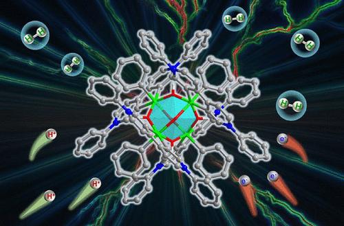 Stiboviologens-Decorated Sb4O6 Clusters for Electrocatalytic Proton Reduction via Coupled Electron Sponge and Proton Engine