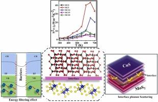 Enhanced Acoustic Phonon Scattering via engineering the Interface in MoS₂/CuS Nanocomposites for Ultra-Low Thermal Conductivity