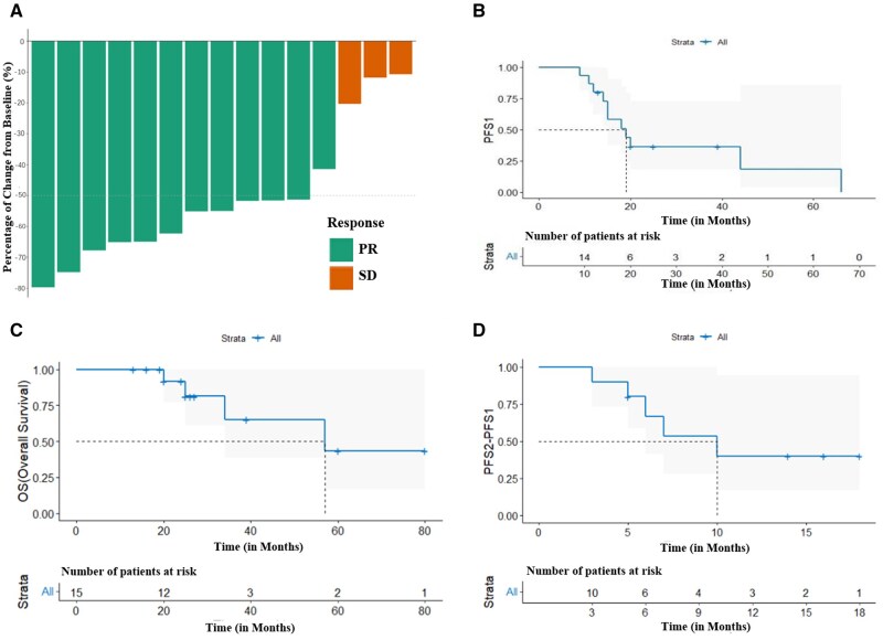 Retrospective study of elderly patients with advanced ovarian cancer who did not undergo surgery.