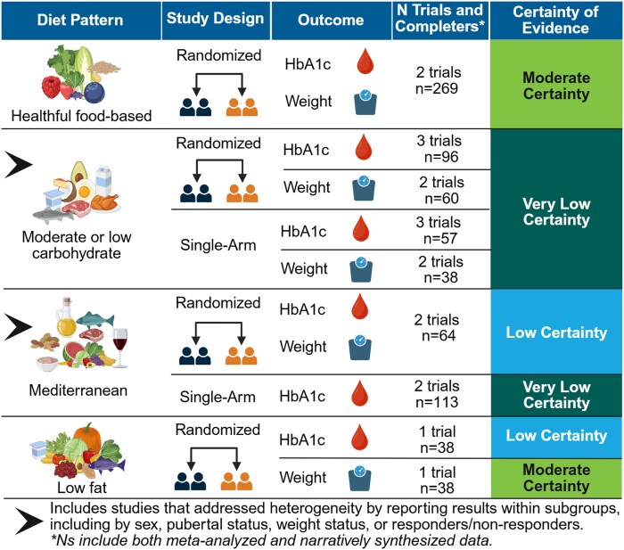 Dietary Patterns for Weight and Glycemic Management in Persons With Type 1 Diabetes: A Meta-analysis of Clinical Trials.