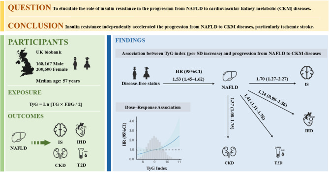 The role of insulin resistance in the longitudinal progression from NAFLD to cardiovascular-kidney-metabolic disease.