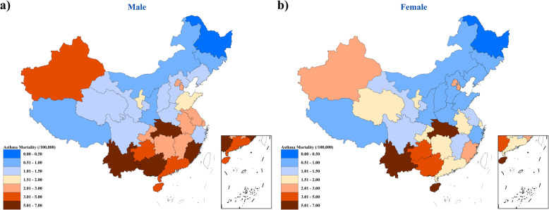Trends of asthma mortality in china: a comprehensive analysis by population, region, and sex with future projections.