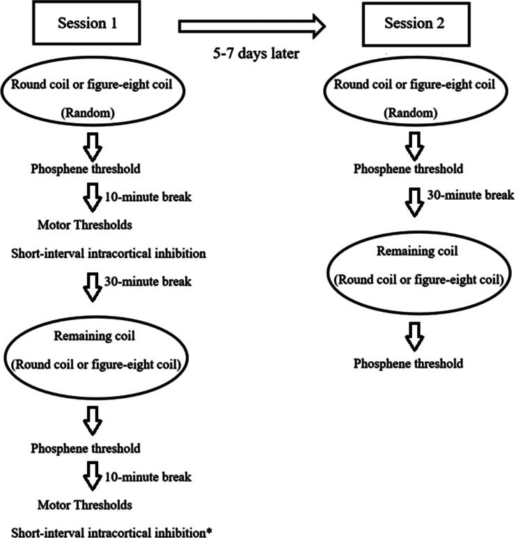 Effects of different transcranial magnetic stimulation coil types on phosphene thresholds and their association with motor cortex excitability.