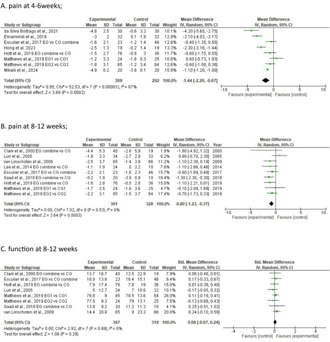 Conservative treatment of patellofemoral pain: effectiveness of strength exercises compared to other treatments. a systematic review with meta-analysis.