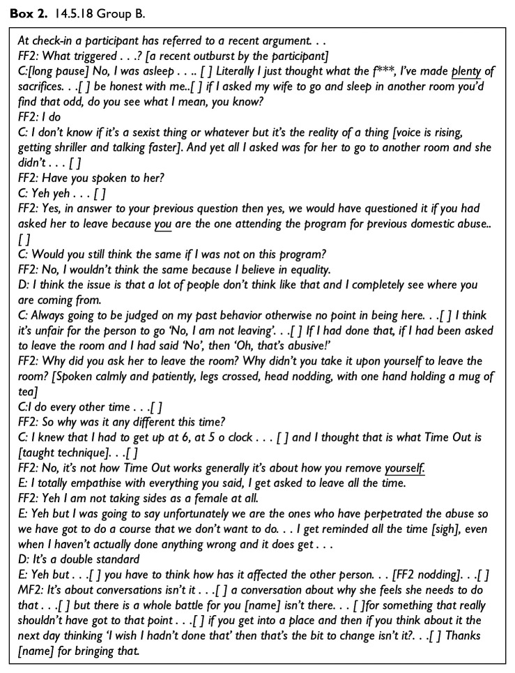 "I Am Not Taking Sides as a Female At All": Co-Facilitation and Gendered Positioning in a Domestic Abuse Perpetrator Program.